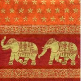 Индия слоны цепочкой оранжевый фон звезды 33*33
